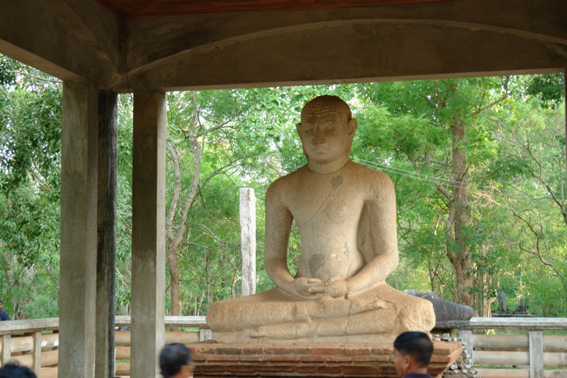   – . , - (Anuradhapura - two faced Budda statue - no shot standing back to him, Sri-Lanka)